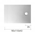NIC Design Plaid Brodzik ceramiczny 90x110 biały mat 002512.003