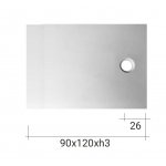 NIC Design Plaid Brodzik ceramiczny 90x120 biały mat 002513.003