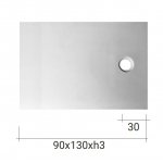 NIC Design Plaid Brodzik ceramiczny 90x130 biały mat 002514.003