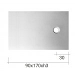 NIC Design Plaid Brodzik ceramiczny 90x170 biały mat 002518.003