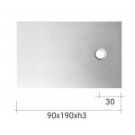 NIC Design Plaid Brodzik ceramiczny 90x190 biały mat 002520.003
