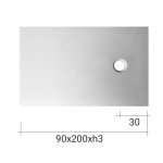 NIC Design Plaid Brodzik ceramiczny 90x200 biały mat 002521.003