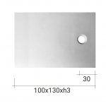 NIC Design Plaid Brodzik ceramiczny 100x130 biały mat 002748.003