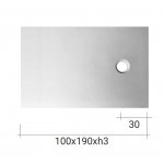 NIC Design Plaid Brodzik ceramiczny 100x190 biały mat 002754.003