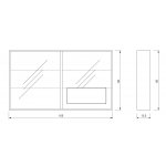 NIC Design Safka ścienna z lustrem 105x50 czarny mat 012791.064