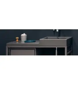 NIC Design Semplice 105 Umywalka ceramiczna z blatem po lewej 105x48 cm Argilla 001381.051