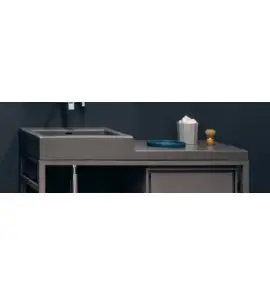 NIC Design Semplice 105 Umywalka ceramiczna z blatem po prawej 105x48 cm Argilla 001382.051