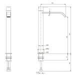 NIC Design Solo Bateria umywalkowa jednootworowa wysoka polished steel NC.SO0019