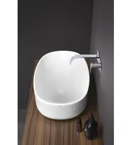 Nic Design Semplice Umywalka nablatowa 60x40 biały połysk 001377.001
