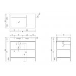 NIC Design Zestaw Elen 120 vaniglia/noce canaletto/czarny mat ELEN120VNN
