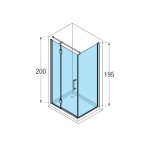 Novellini MODUS F Ścianka boczna do kabiny prysznicowej narożnej 75x75 cm Chrom MODUSF75-1K
