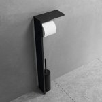 Novellini Uchwyt na papier toaletowy i szczotka WC Czarny mat R90AKFPRS-H