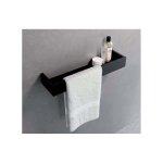 Novellini Uchwyt na ręcznik z półką 30x12 cm Czarny mat R90AKFMPS30-H
