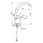 Oioli KING Bateria zlewozmywakowa jednouchwytowa Chrom 9250