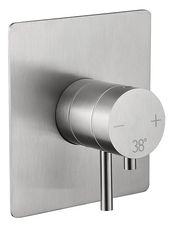 Oioli LIFE 26 Bateria natryskowa termostatyczna podtynkowa jednouchwytowa Brushed stainless steel 26920-TERM