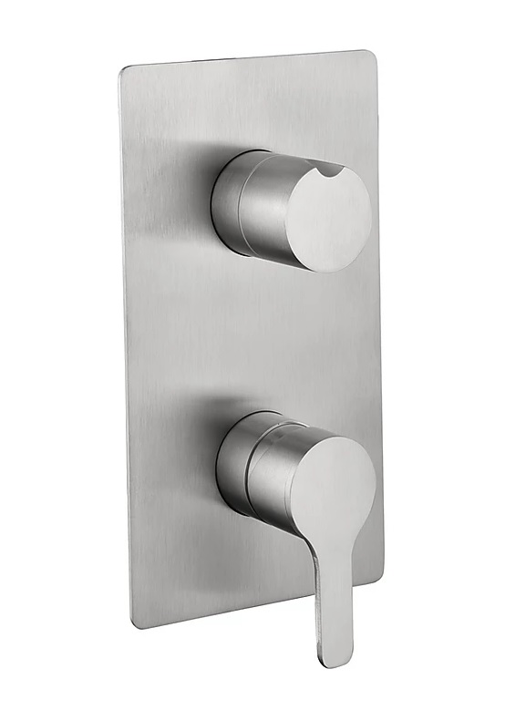 Oioli LIFE 26 Bateria natryskowa podtynkowa z 2-stronnym przełącznikiem Brushed stainless steel 26921