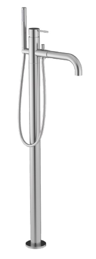 Oioli LIFE 25L Bateria wannowa wolnostojąca ze słuchawką prysznicową Brushed stainless steel 25908L