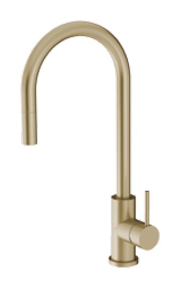 Oioli LIFE Bateria zlewozmywakowa jednouchwytowa 1-otworowa Champagne PVD 25947-PVD88