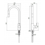 Oioli LIFE Bateria zlewozmywakowa jednouchwytowa 1-otworowa Champagne PVD 25947-PVD88