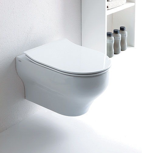 Olympia Ceramica Clear Miska bezrantowa z deską wolnoopadającą slim 50x36 biały połysk CLE1202R01+C5CN01