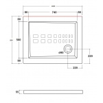 Olympia Ceramica Ibis Brodzik ceramiczny 140x80 biały IBI8801401 