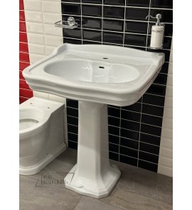 Olympia Ceramica Impero Umywalka 70x58 z postumentem biały IMP4371101+IMP9CO01