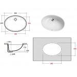       Olympia Ceramica Tondo Umywalka podblatowa 59x44,5 cm biały połysk LIL4457001 WIETRZENIE MAGAZYNÓW!!