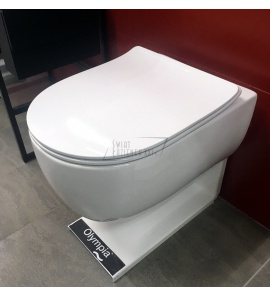    Olympia Ceramica Milady Miska bezrantowa 52x36 z deską wolnoopadającą slim biały połysk MIL120201+C5CN01 W MAGAZYNIE!!