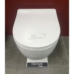    Olympia Ceramica Milady Miska bezrantowa 52x36 z deską wolnoopadającą slim biały połysk MIL120201+C5CN01 W MAGAZYNIE!!