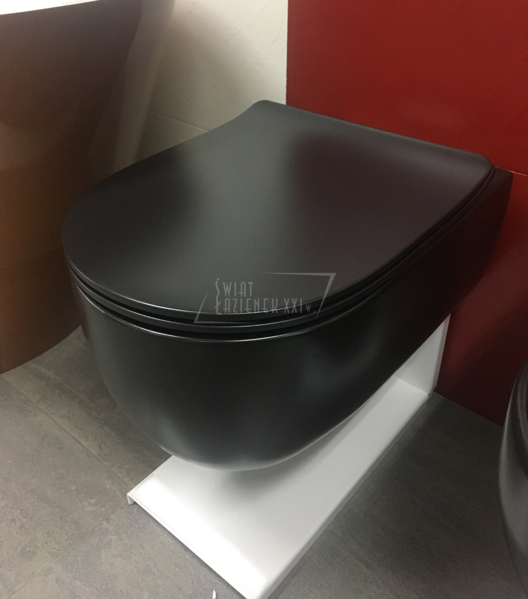 Olympia Ceramica Milady Miska WC Rimless® wisząca 52x36 cm z deską wolnoopadającą SLIM czarny mat MIL120223+C5CN23 NA MAGAZYNIE!! PROMOCJA