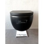 Olympia Ceramica Milady Miska bezrantowa 52x36 z deską wolnoopadającą slim czarny mat MIL120223+C5CN23