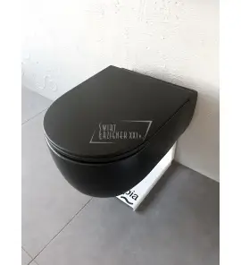    Olympia Ceramica Milady Miska bezrantowa 52x36 z deską wolnoopadającą slim czarny mat MIL120223+C5CN23 W MAGAZYNIE!!