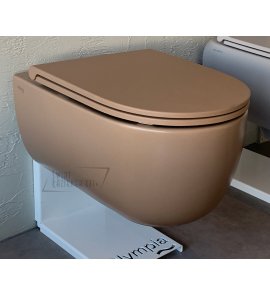 Olympia Ceramica Milady Miska bezrantowa 52x36 z deską wolnoopadającą slim brown matt MIL120207+C5CN07