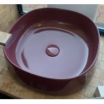      Olympia Ceramica Paddle Umywalka z korkiem 42x42 aubergine glossy PAD4B42016+PIL01C16