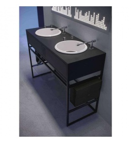 Olympia Ceramica Vinyl Szafka pod umywalkę 62x46 czarny mat VYNMOB6223