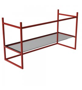 Olympia Ceramica Vinyl Metalowa rama pod umywalkę 122x46 czerwony mat VYNST12212