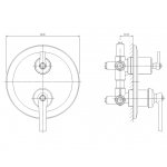 Omnires Armance Bateria wannowo-prysznicowa podtynkowa Chrom AM5237CR