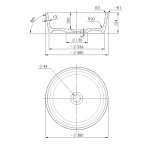 Omnires Bari M+ Umywalka nablatowa Ø 38 cm Biały połysk BARIUNBP