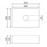 Omnires Corona Umywalka nablatowa 500x385 mm Biały połysk CORONA500BP