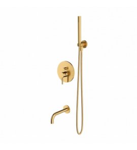 Omnires Y Zestaw wannowo-prysznicowy podtynkowy ze słuchawką prysznicową Złoty szczotkowany SYSYW01GLB
