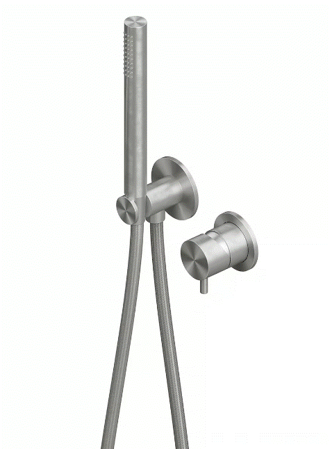 QuadroDesign Source Bateria prysznicowa podtynkowa ze słuchawką i wężem brushed stainless steel 1258.00AS