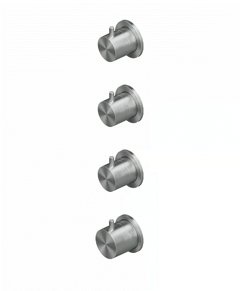 QuadroDesign Source Bateria prysznicowa termostatyczna podtynkowa z 3 zaworami odcinającymi brushed stainless steel 1250.00AS