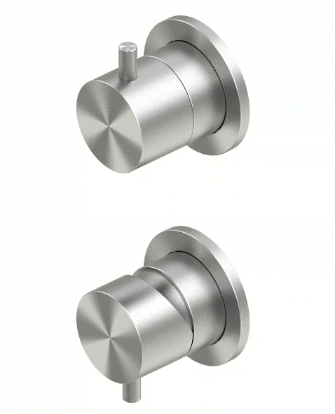 QuadroDesign Source Mieszacz podtynkowy z przełącznikiem 2-drożnym brushed stainless steel 1247.00AS