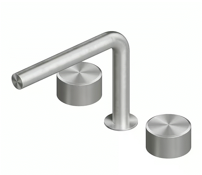 QuadroDesign Stereo Bateria umywalkowa brushed stainless steel 1631VAS