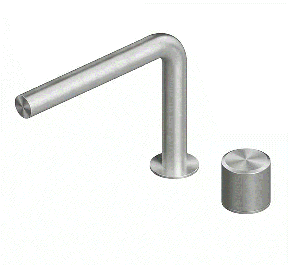 QuadroDesign Stereo Bateria umywalkowa brushed stainless steel 1607AS