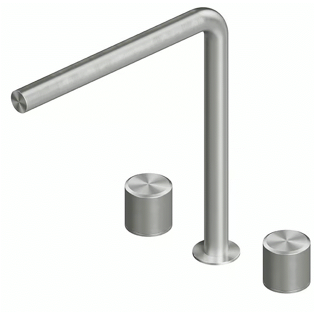 QuadroDesign Stereo Bateria umywalkowa brushed stainless steel 1608VAS