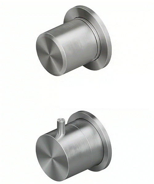 QuadroDesign Stereo Bateria prysznicowa termostatyczna podtynkowa z zaworem odcinającym brushed stainless steel 1648AS