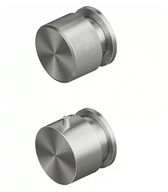 QuadroDesign Stereo Bateria prysznicowa termostatyczna podtynkowa z zaworem odcinającym brushed stainless steel 1648.0.00AS