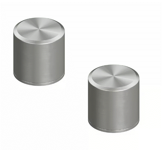 QuadroDesign Stereo Zawór odcinający (para) podtynkowy brushed stainless steel 1652VAS