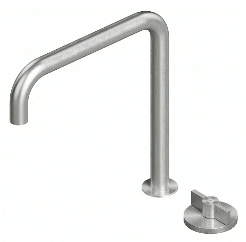 QuadroDesign Valvola01 Bateria umywalkowa brushed stainless steel 1932AS